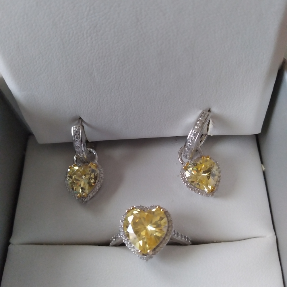 Sterling silver ring and earrings